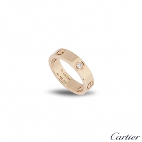 Cartier Rose Gold Half Diamond Love Ring Size 59 B4087500 Cartier Rose Gold Half Diamond Love Ring Size 59 B4087500
